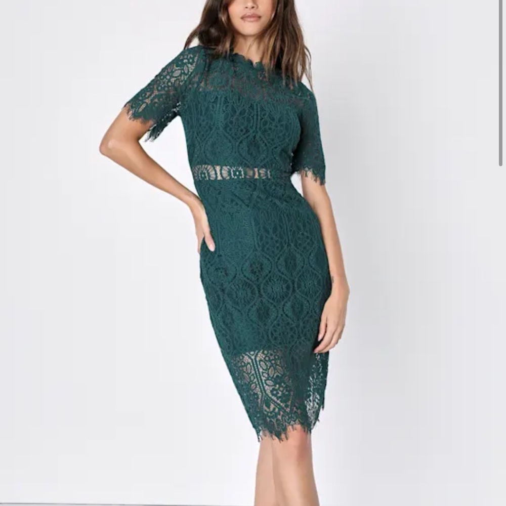 Forest Green Lace Dress